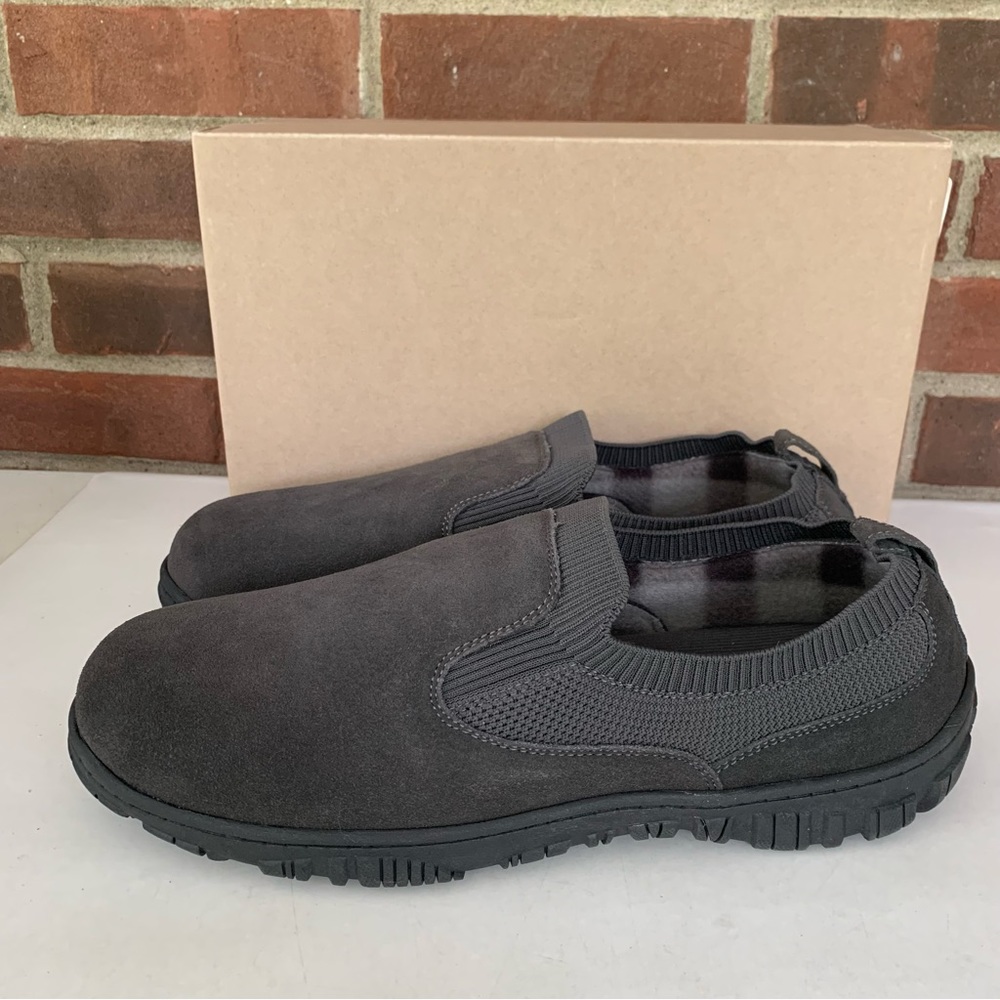 Clarks Mens Black Suede Slip On Comfort Loafer Slippers Shoes US 14 M - Picture 6 of 9